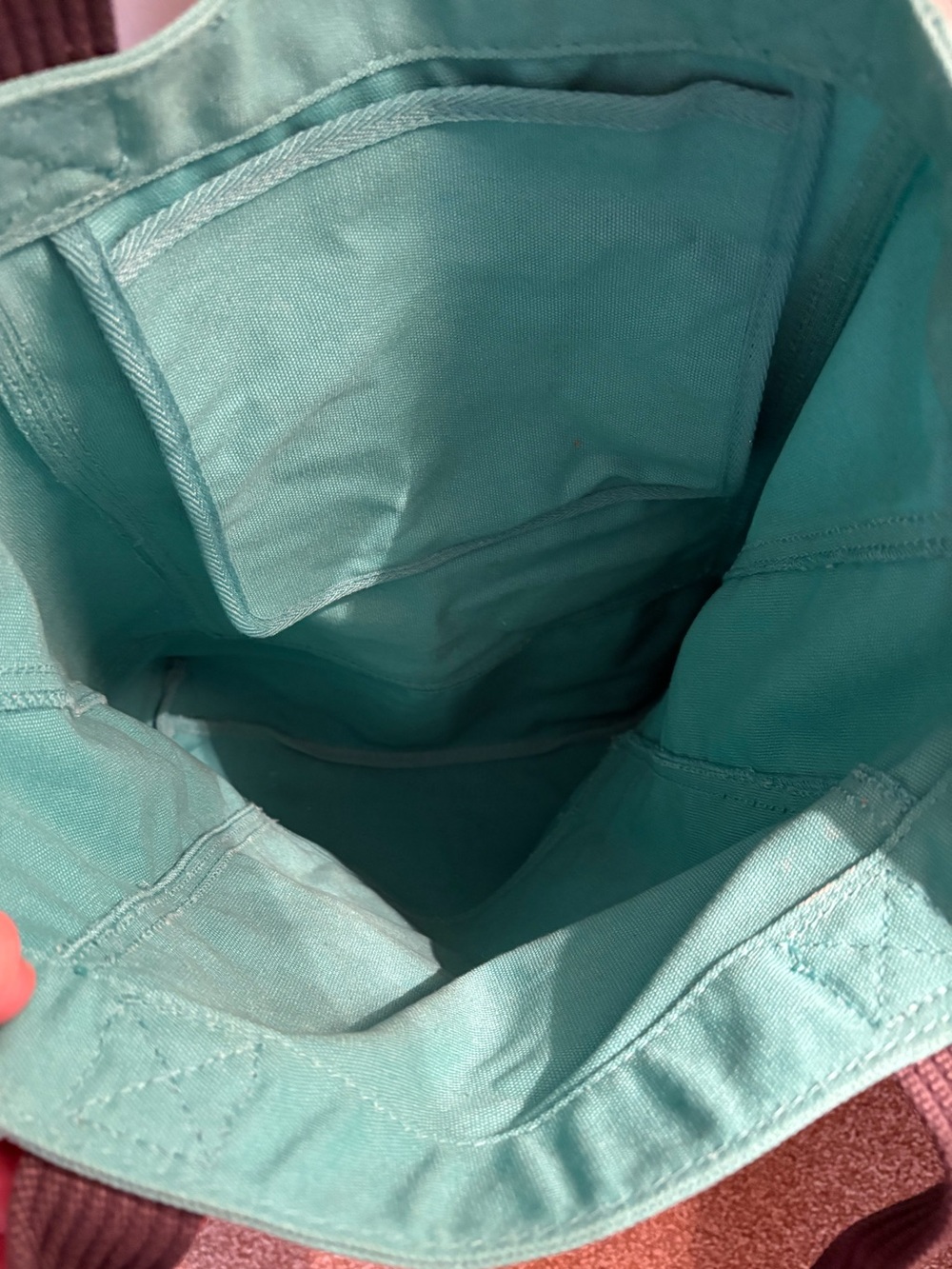Life is Good Teal Daisy Canvas Tote Bag - Picture 3 of 3